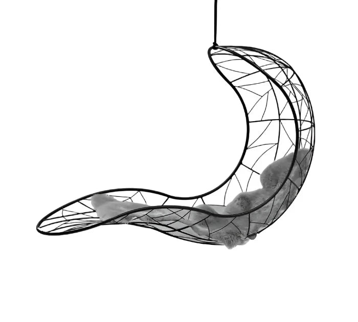 Recliner Hanging Swing Chair in Black Hanging Chairs Studio Stirling