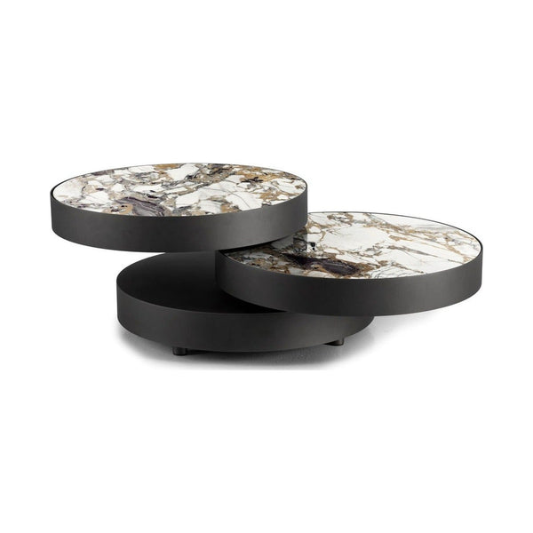 Aurum Round Extendable Coffee Table — centered complete product view