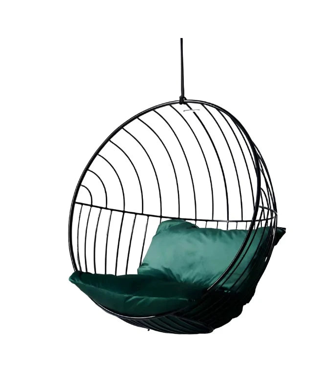 Bubble Chair with Emerald Velvet Cushions Hanging Chairs Studio Stirling