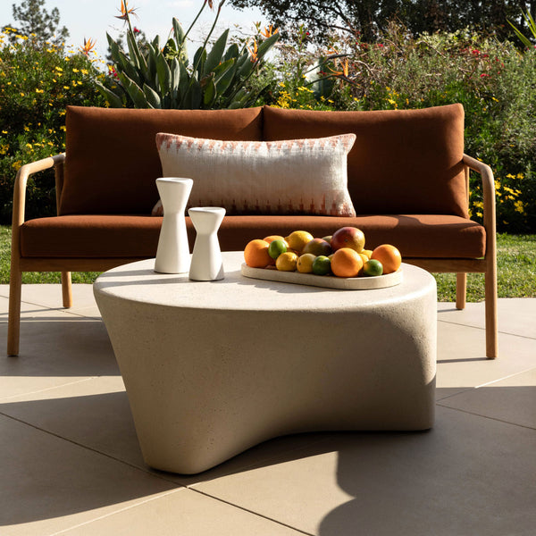 Aimren Sienna Teak Outdoor Sofa, lifestyle view
