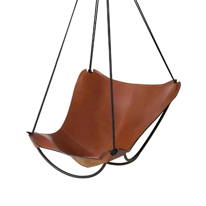 SLING BUTTERFLY Chair Tan Leather Hanging Chairs Studio Stirling