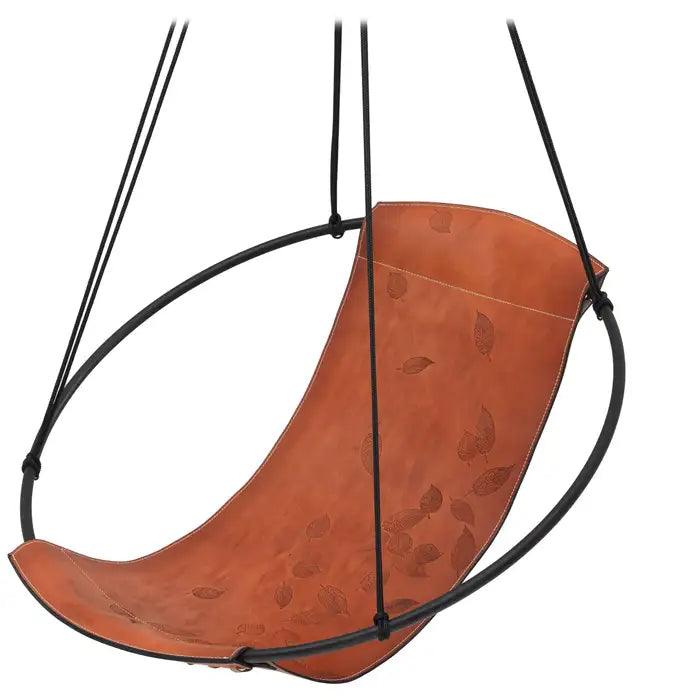 SLING Chair Debossed Leaf Leather Hanging Chairs Studio Stirling