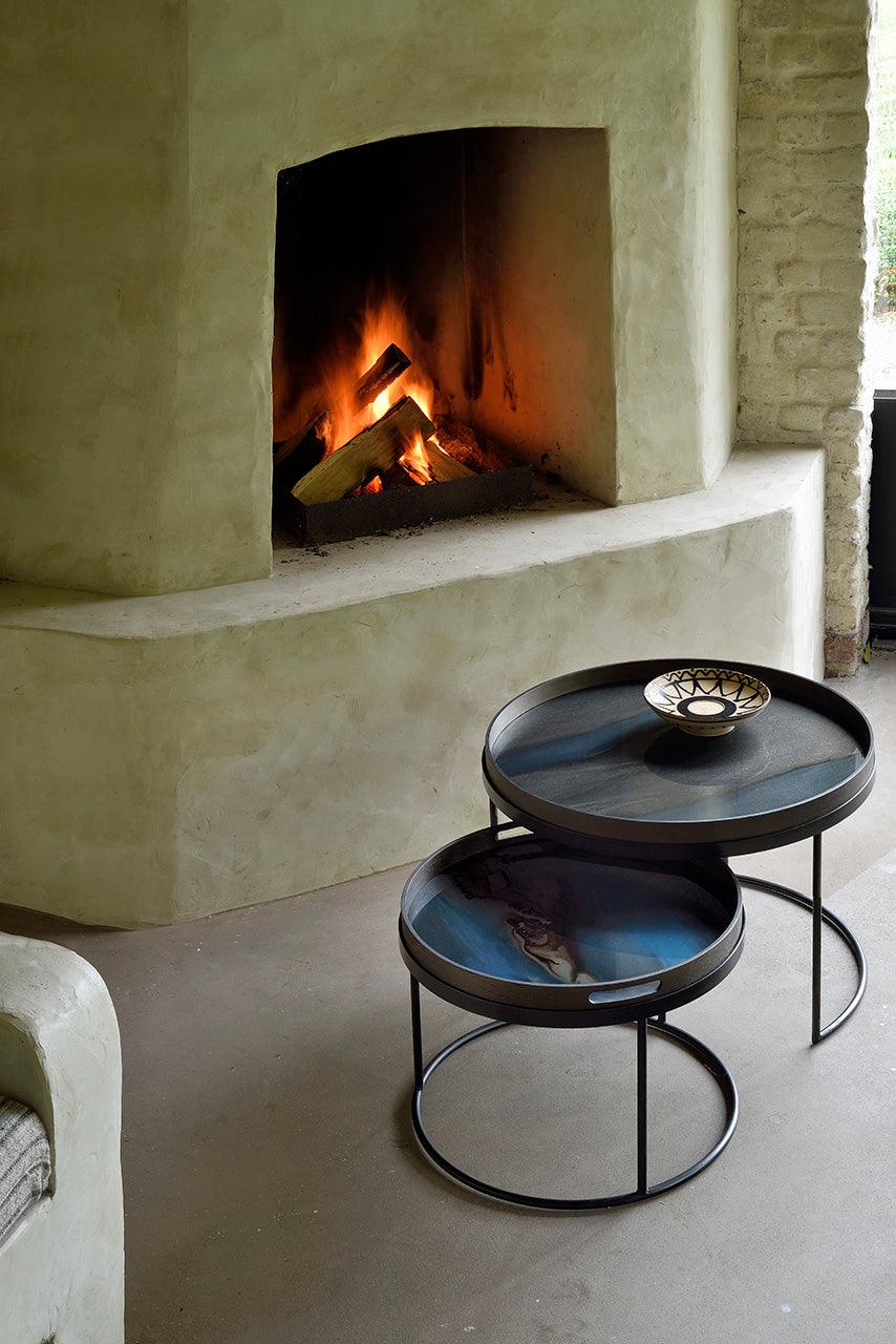 Small Tray Round Coffee Table Set Media Cabs Ethnicraft