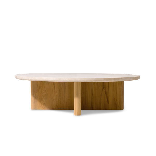 Victoria Teak Round Stone Coffee Table by Harbour