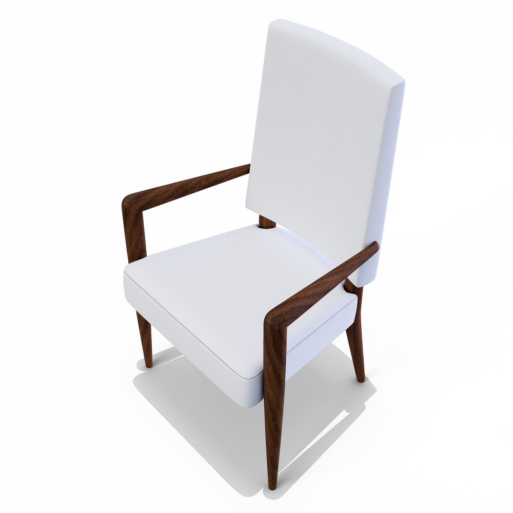 Athamas Walnut Wood White Dining Chair Dining Chairs Arditi Collection