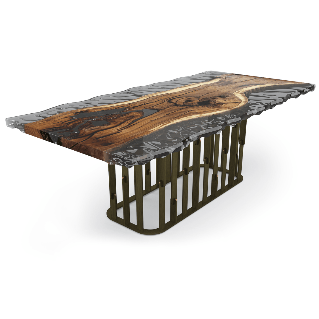 Arion Wavy Dining Table - Dining Table - www.arditicollection.com - Walnut Wood Dining Table, dining tables, dining chairs, buffets sideboards, kitchen islands counter tops, coffee tables, end side tables, center tables, consoles, accent chairs, sofas, tv stands, cabinets, bookcases, poufs benches, chandeliers, hanging lights, floor lamps, table desk lamps, wall lamps, decorative objects, wall decors, mirrors, walnut wood, olive wood, ash wood, silverberry wood, hackberry wood, chestnut wood, oak wood