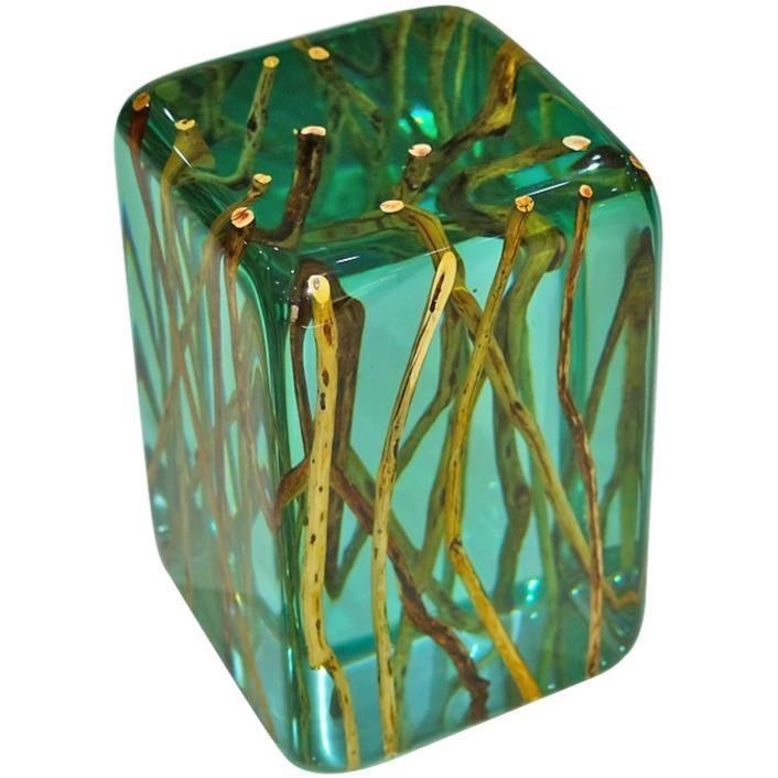 Green Branches Cube End Table - End & Side Table - www.arditicollection.com - End & Side Table, dining tables, dining chairs, buffets sideboards, kitchen islands counter tops, coffee tables, end side tables, center tables, consoles, accent chairs, sofas, tv stands, cabinets, bookcases, poufs benches, chandeliers, hanging lights, floor lamps, table desk lamps, wall lamps, decorative objects, wall decors, mirrors, walnut wood, olive wood, ash wood, silverberry wood, hackberry wood, chestnut wood, oak wood