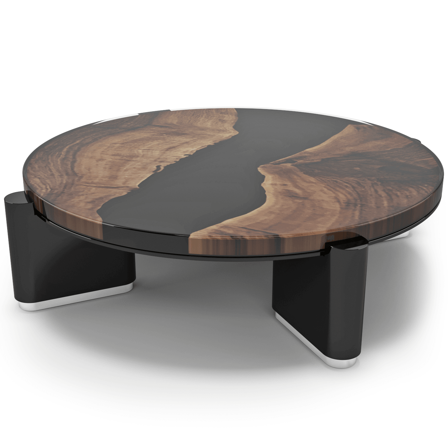 Arditi Collection | Piave Walnut Wood Black Coffee Table – Modern