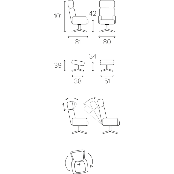 Timeout Recliner + Foot-stool Lounge Chairs Conform