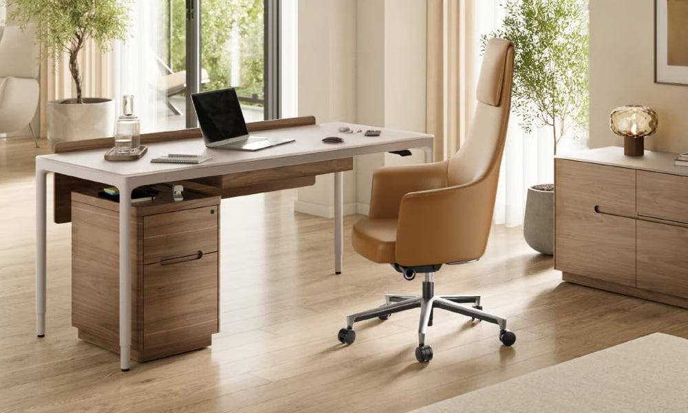 BDI Luma 6762 desk in a modern home office