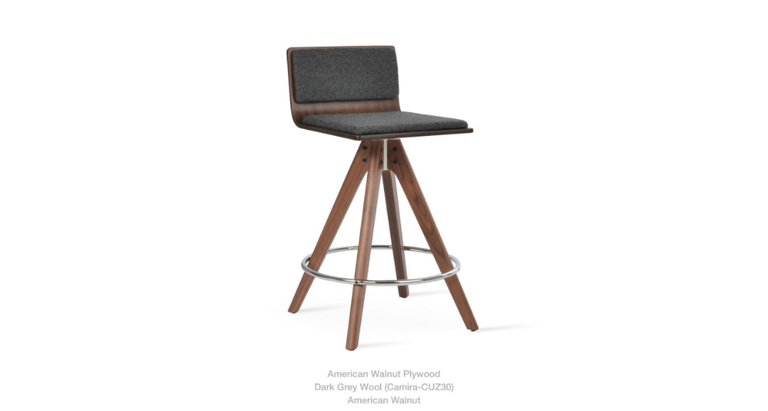 Corona Pyramid Wood Swivel Plywood Seat Stool by Soho Concept