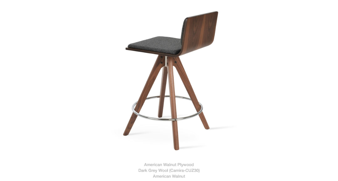 Corona Pyramid Wood Swivel Plywood Seat Stool by Soho Concept