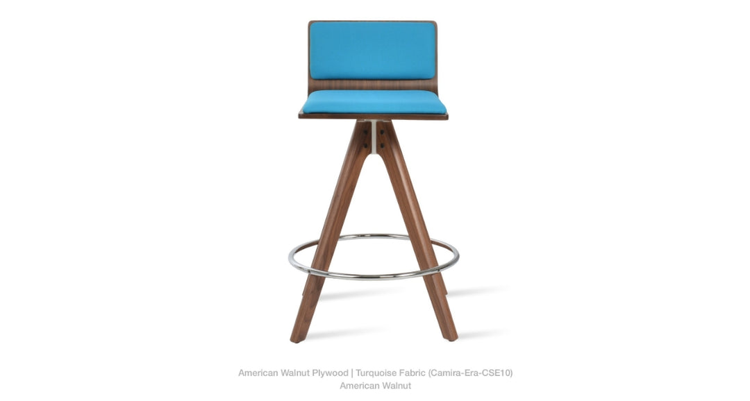 Corona Pyramid Wood Swivel Plywood Seat Stool by Soho Concept