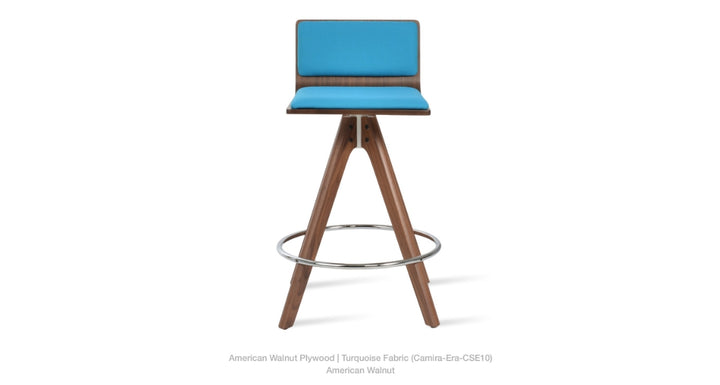 Corona Pyramid Wood Swivel Plywood Seat Stool by Soho Concept