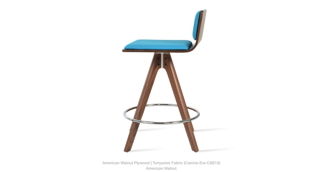 Corona Pyramid Wood Swivel Plywood Seat Stool by Soho Concept