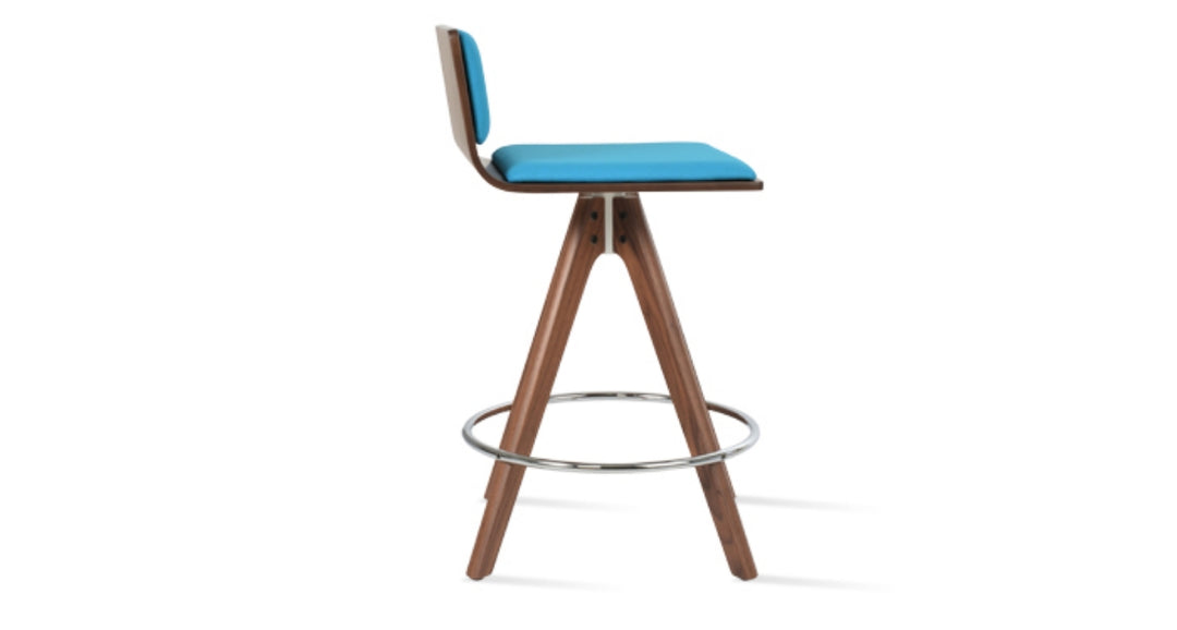 Corona Pyramid Wood Swivel Plywood Seat Stool by Soho Concept