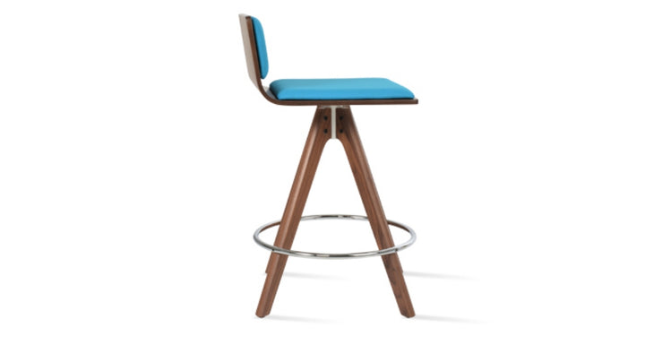 Corona Pyramid Wood Swivel Plywood Seat Stool by Soho Concept