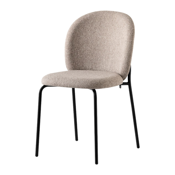 Cozy Mid Dining Chair by Connubia in Matte Black with Cros Taupe seat, white background