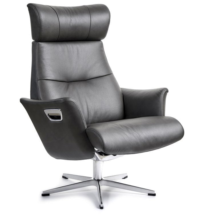 Beyoung Recliner by Conform — merchant packshot, 5-star alu (dark leather)