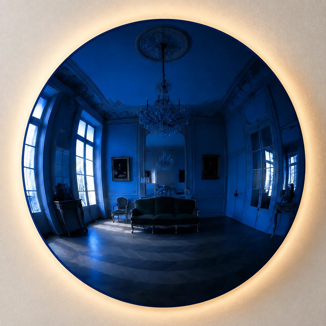 Convex Glow Mirror | Deep Blue Halo by Interior Moderna - view 7