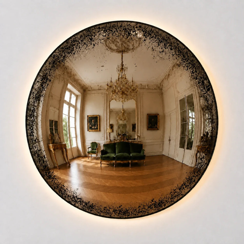 Convex Glow Mirror | Antiqued Mercury Halo by Interior Moderna - view 2