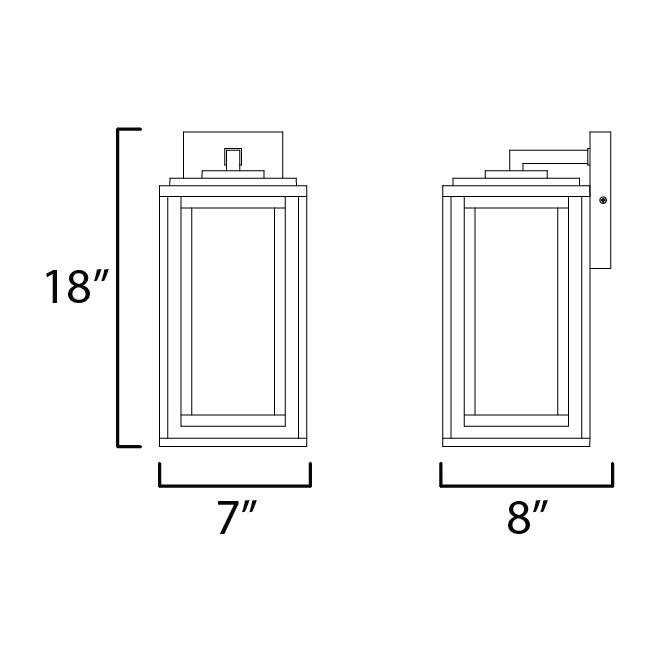Cabana VX 1-Light Large Outdoor Sconce by Studio M Lighting – line drawing