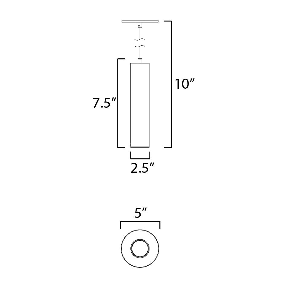 Calibro 7.5 LED Outdoor Pendant by Studio M Lighting – line drawing