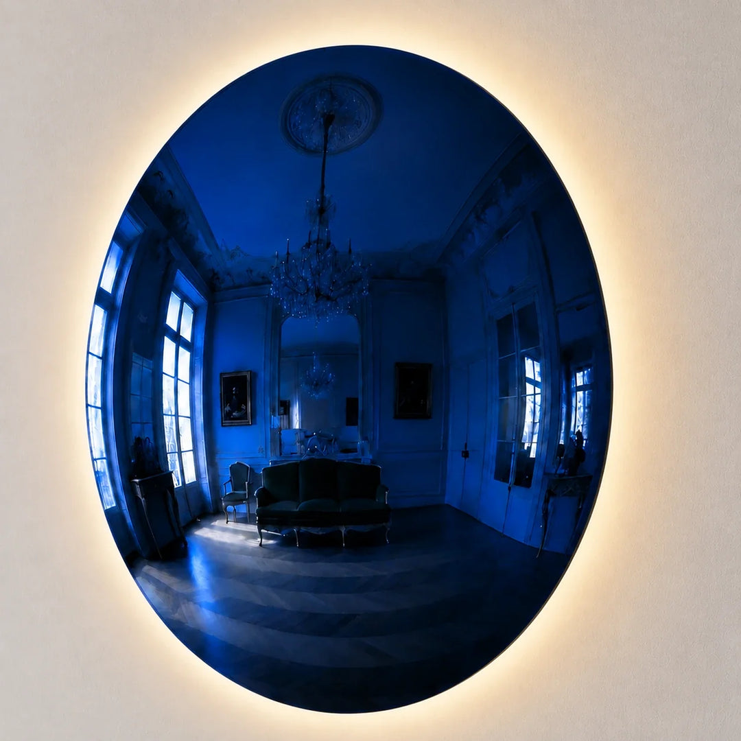 Convex Glow Mirror | Deep Blue Halo by Interior Moderna - view 8