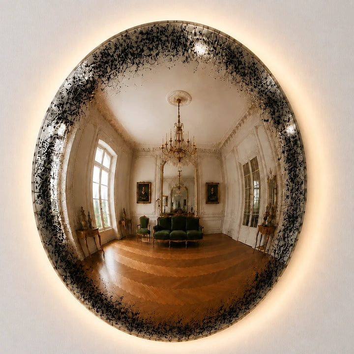 Convex Glow Mirror | Antiqued Mercury Halo by Interior Moderna - view 8