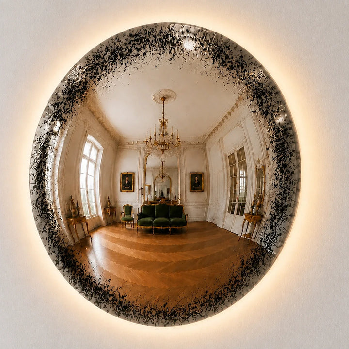 Convex Glow Mirror | Antiqued Mercury Halo by Interior Moderna - view 9