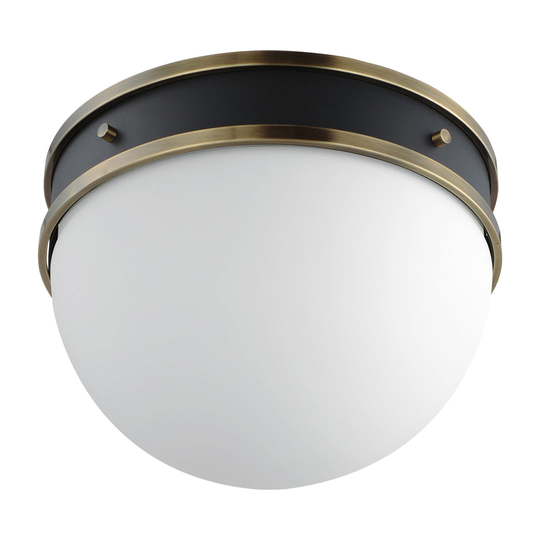 Duke 1-Light Flush Mount by Studio M Lighting in Black/Weathered Brass