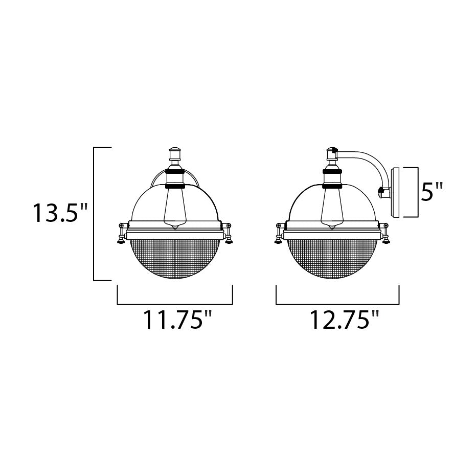 Portside Outdoor Wall Sconce by Studio M Lighting – line drawing