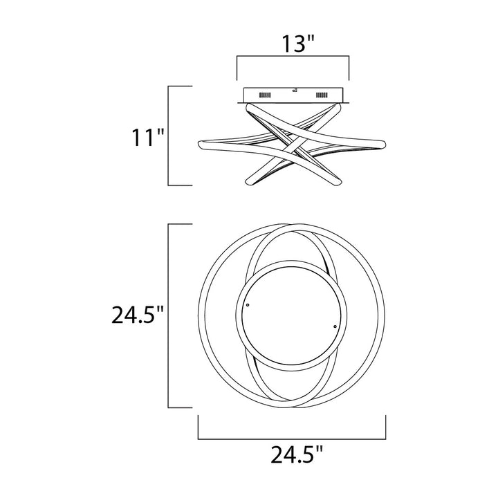 Twisted LED Flush Mount by Studio M Lighting – line drawing