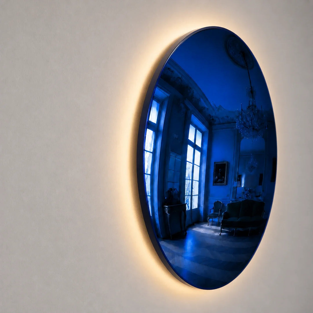 Convex Glow Mirror | Deep Blue Halo by Interior Moderna - view 3