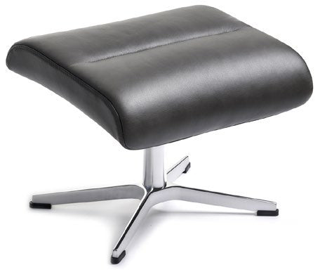 Beyoung X-FOOT matching footstool — merchant packshot (dark leather)