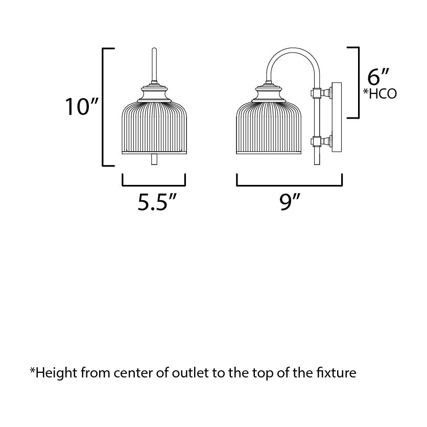 Bisque 1-Light Wall Sconce by Studio M Lighting – line drawing