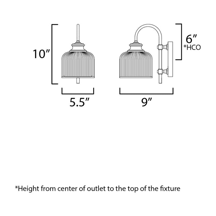 Bisque 1-Light Wall Sconce by Studio M Lighting – line drawing