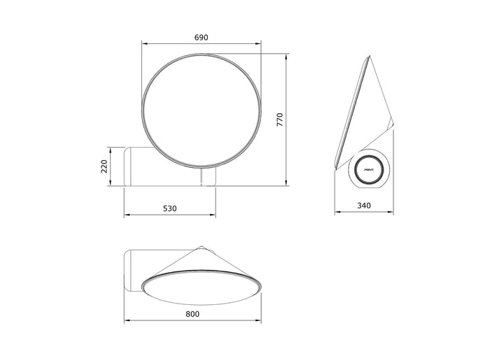GULIA™ Walnut Harmony — dimensions