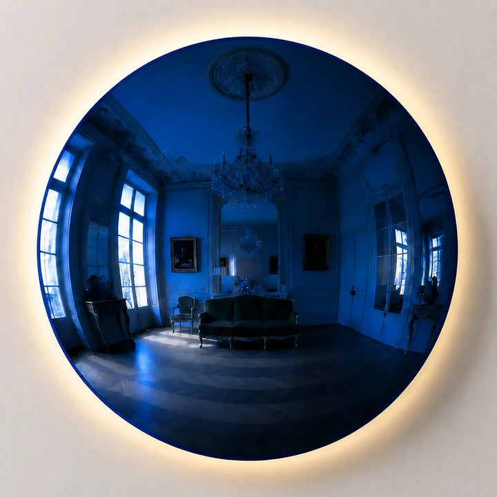 Convex Glow Mirror | Deep Blue Halo by Interior Moderna - view 2
