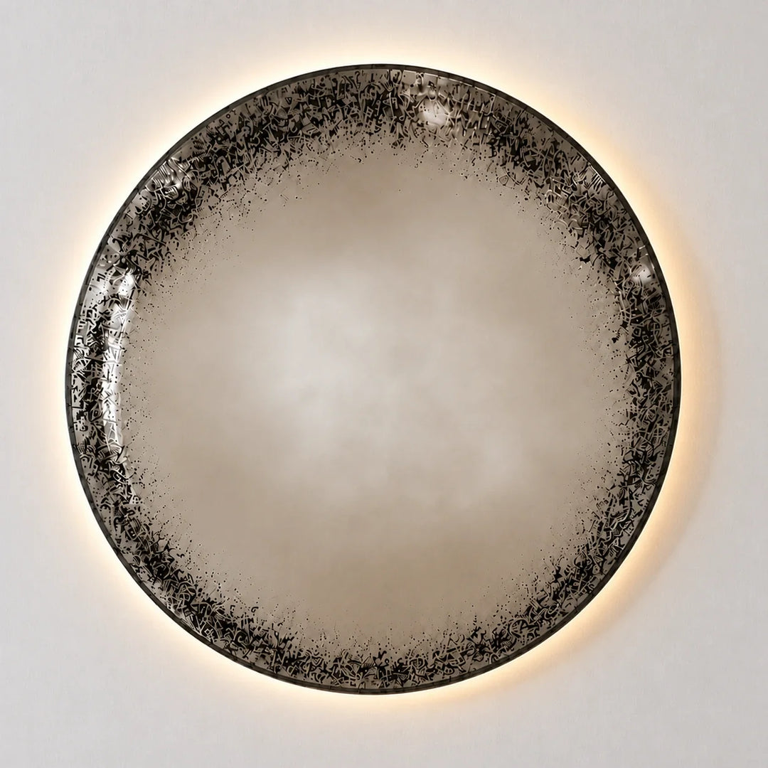 Convex Glow Mirror | Antiqued Mercury Halo by Interior Moderna - view 5