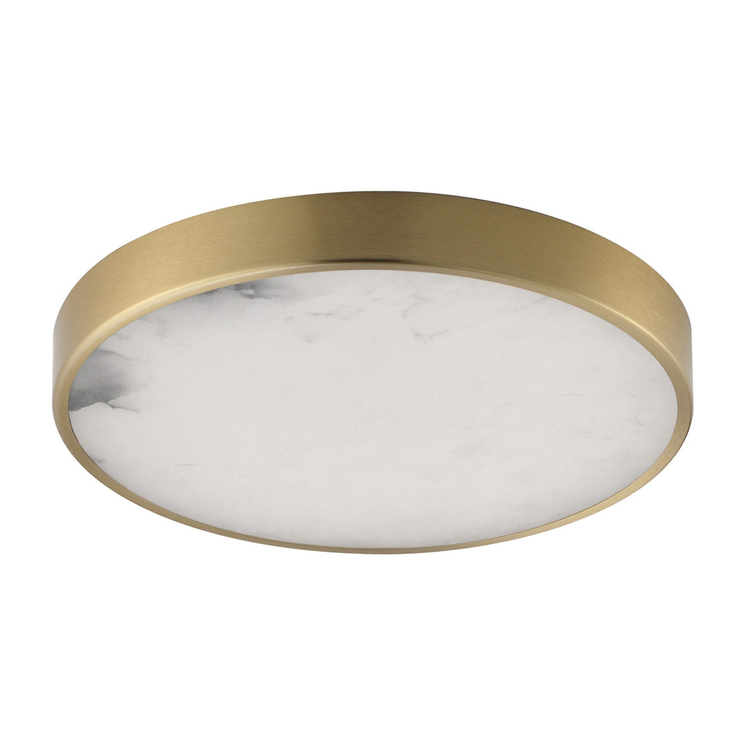 Slab 9 LED Alabaster Flush Mount by Studio M Lighting in Natural Aged Brass