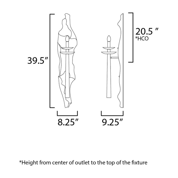 Nomad 1-Light Wall Sconce - Left by Studio M Lighting – line drawing