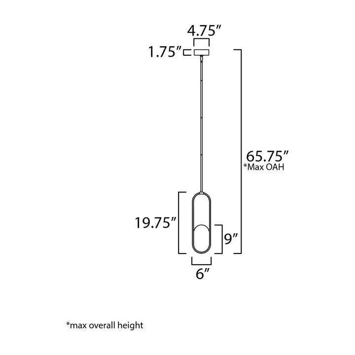 Trance 20" LED Pendant by Studio M Lighting – line drawing
