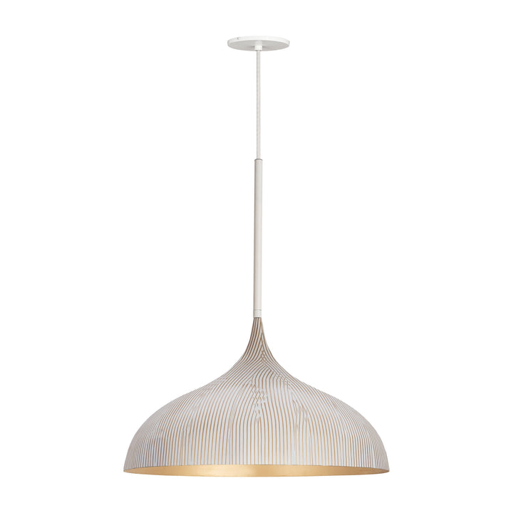 Fleur Large 1-Light Pendant by Studio M Lighting in White/Gold