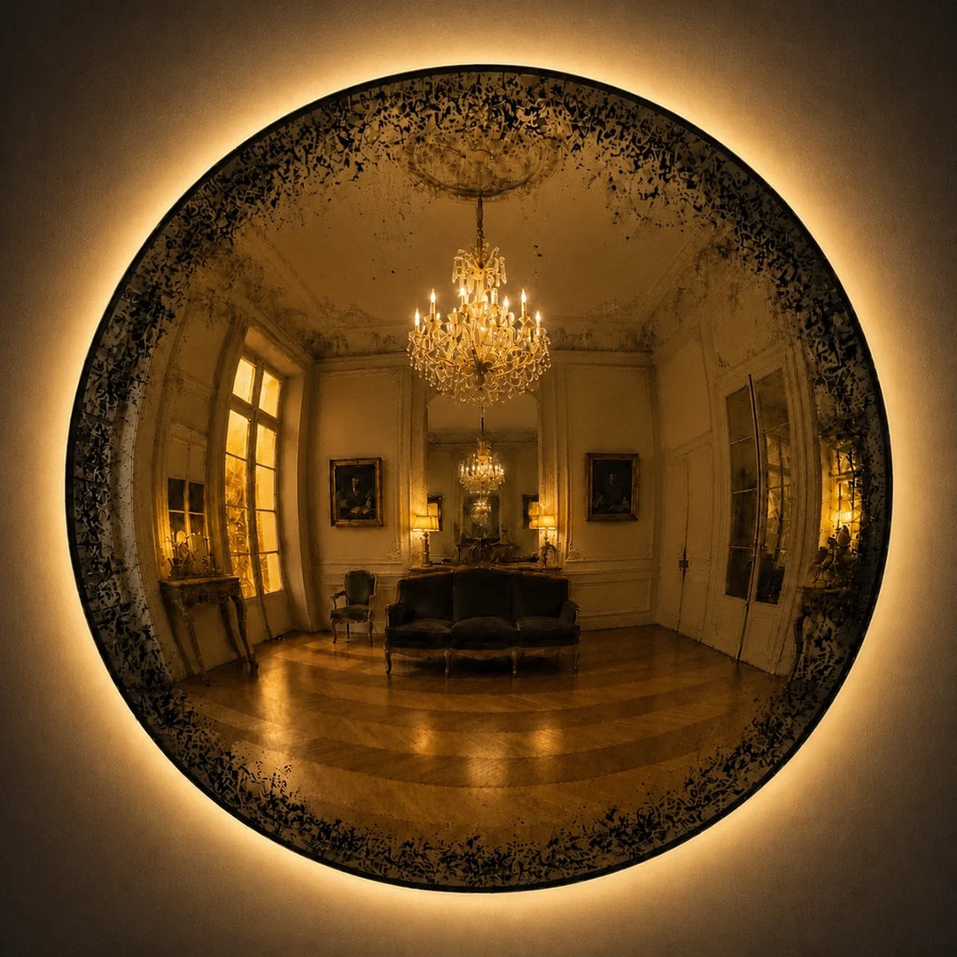 Convex Glow Mirror | Antiqued Mercury Halo by Interior Moderna