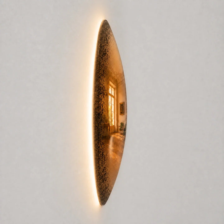 Convex Glow Mirror | Antiqued Cognac Halo by Interior Moderna - view 9