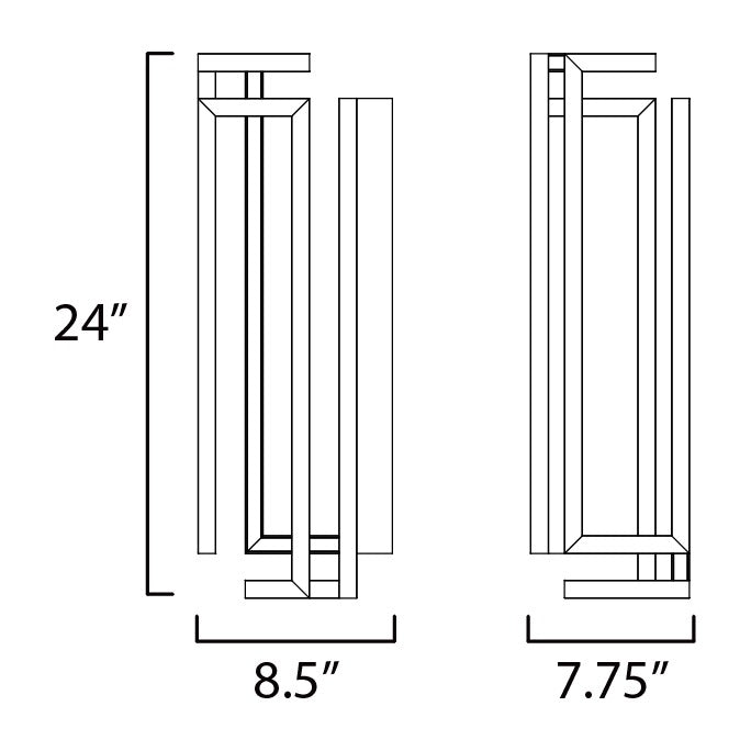 Penrose 24" LED Sconce by Studio M Lighting – line drawing