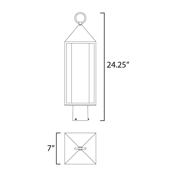 Aldous 1-Light Outdoor Post Mount by Studio M Lighting – line drawing