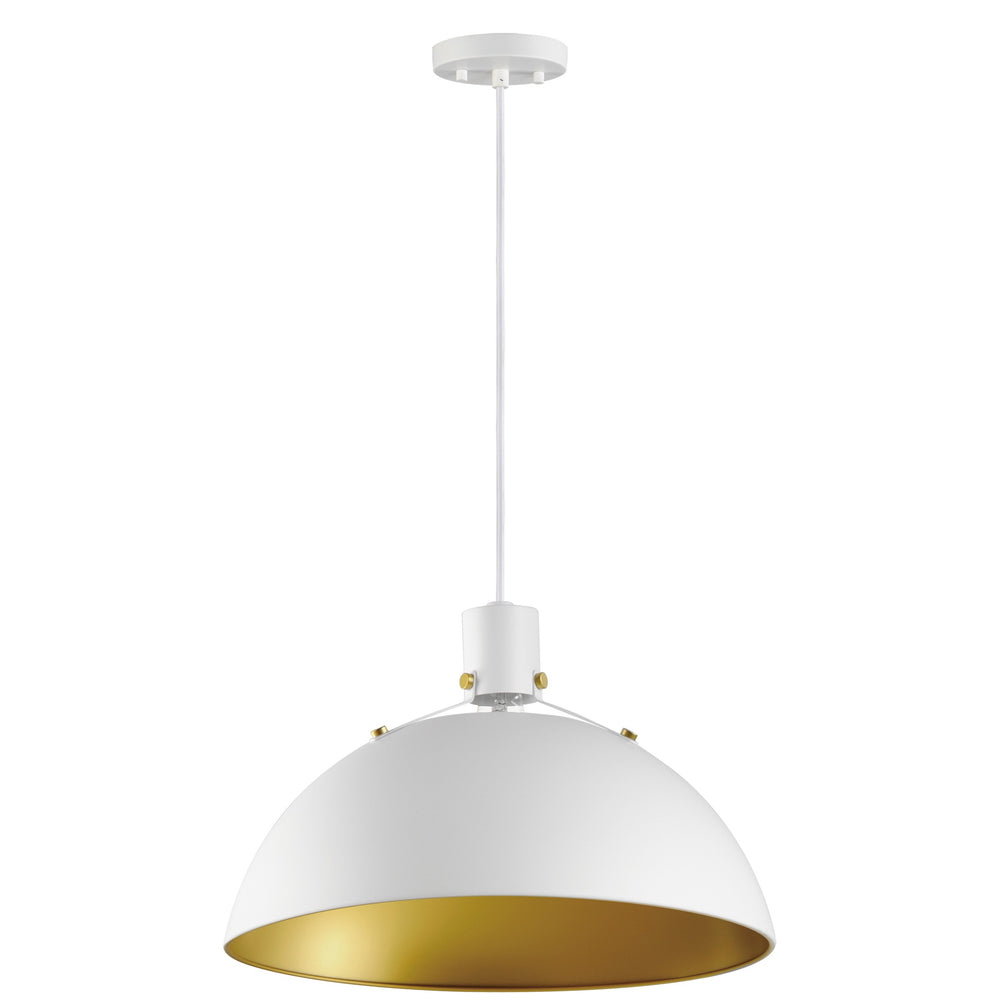 Dawn 20 Pendant by Studio M Lighting in White/Satin Brass