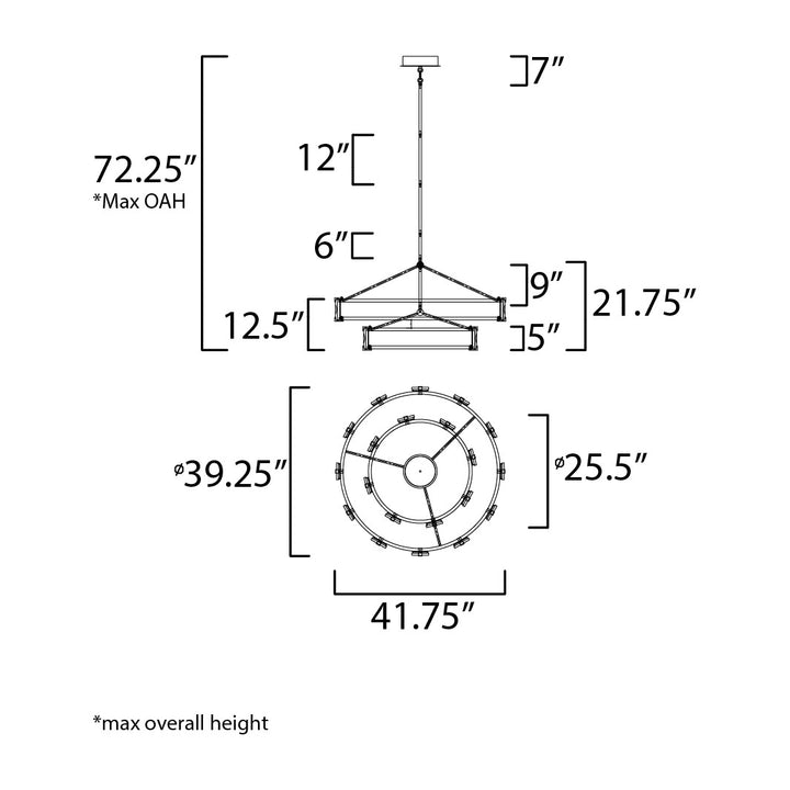 Radiant Radial 5-Light Chandelier by Studio M Lighting – line drawing